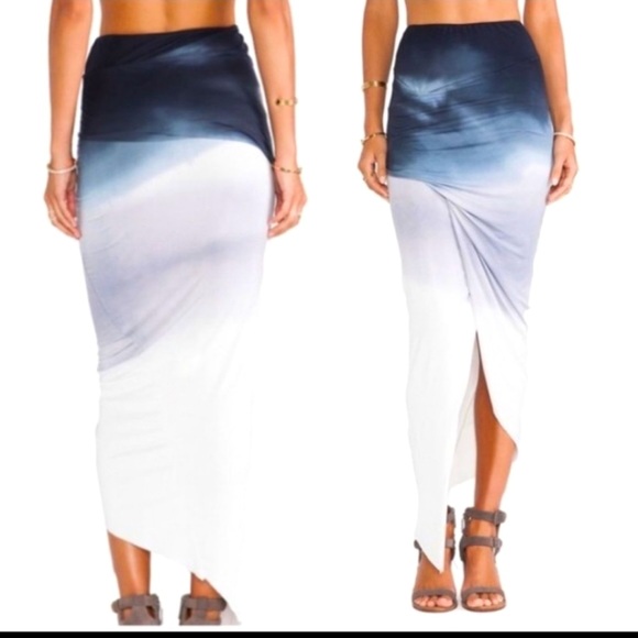 YFB young fabulous Broke Kulani asymmetrical ombré maxi skirt - Picture 1 of 14